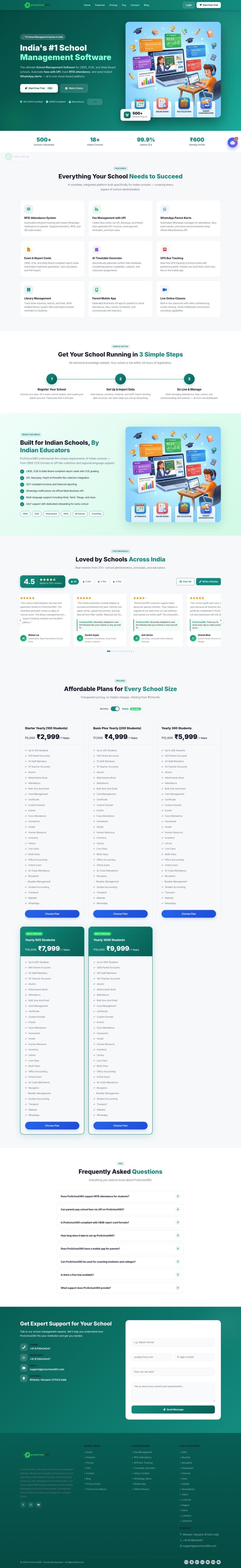ProSchool360 — live site screenshot